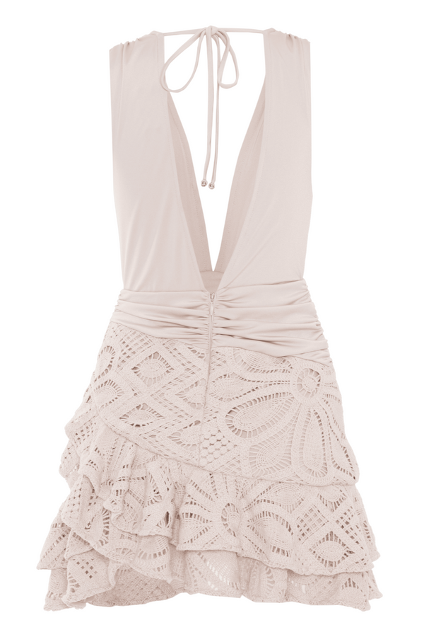 Patbo FLOWER CROCHET MINI DRESS