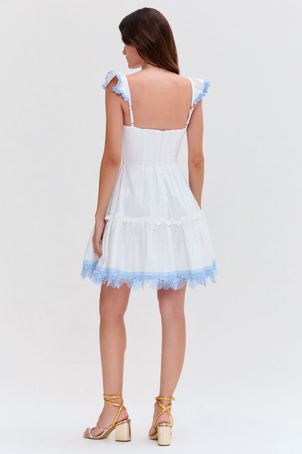 Patbo FLUTTER POPLIN MINI DRESS