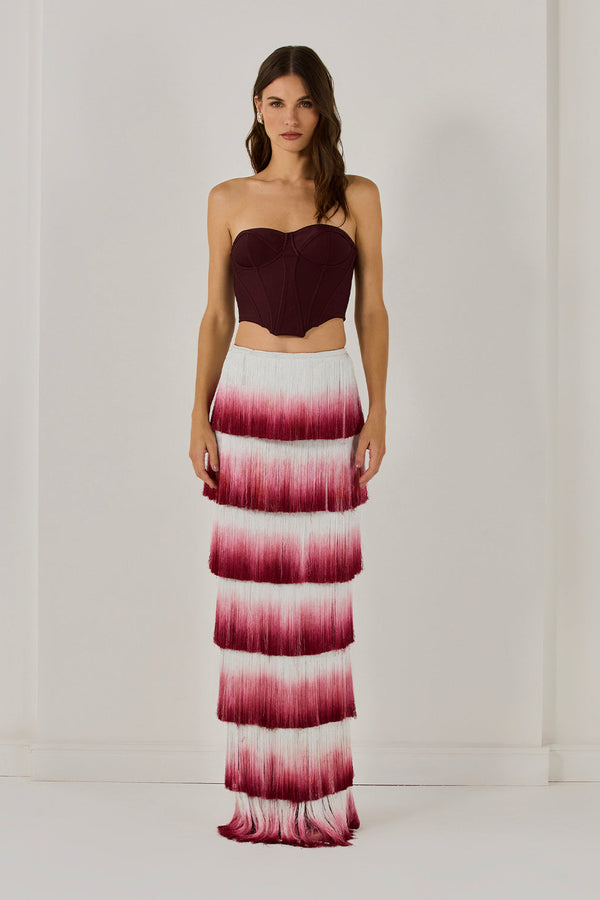 patbo FRINGE MAXI SKIRT (RUNWAY)