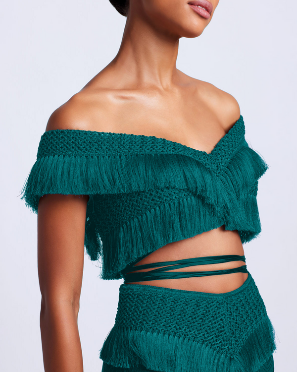 Patbo FRINGE TRIM CROPPED TOP