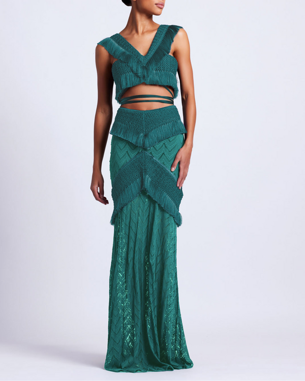 Patbo FRINGE TRIM CROPPED TOP