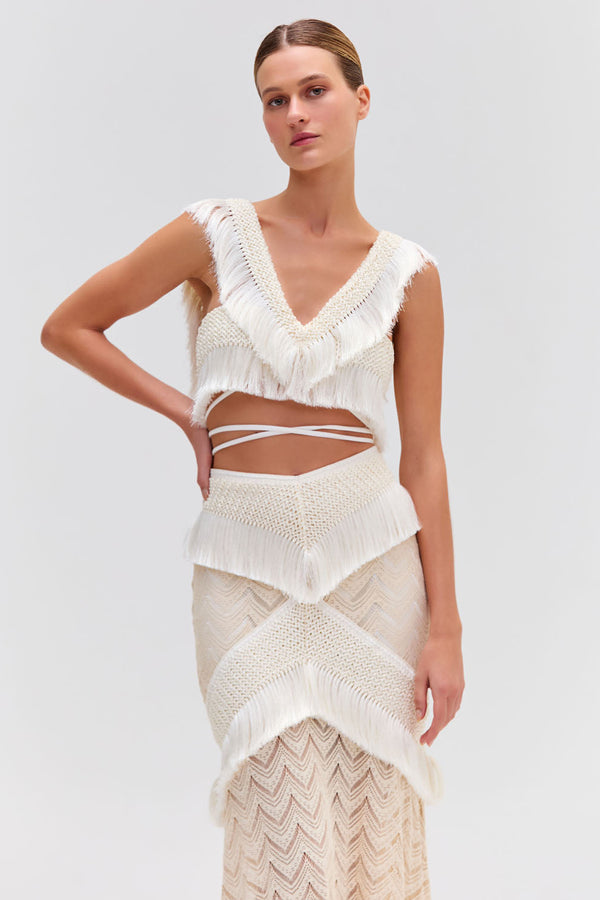 Patbo Fringe Trim Maxi Skirt