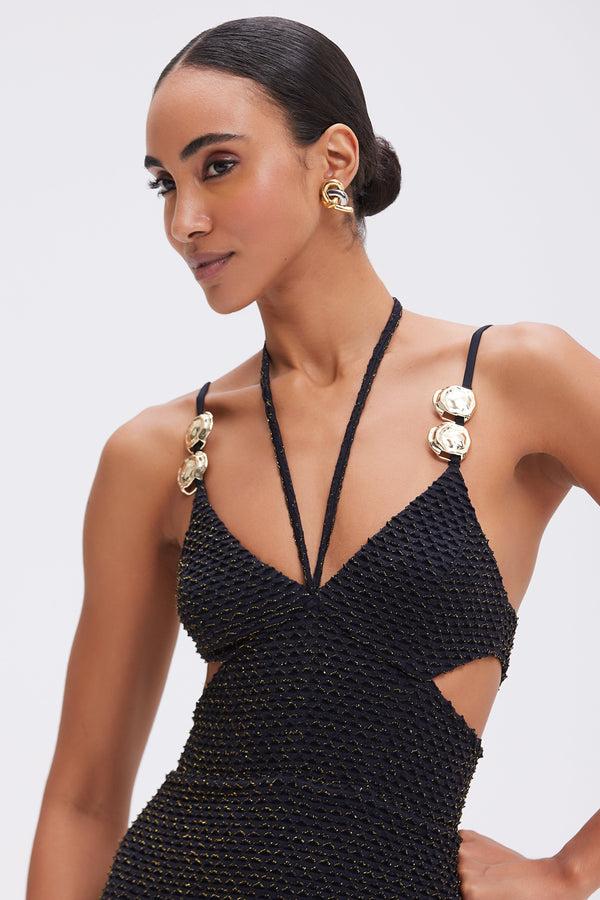 Patbo GAVEA MESH CUT OUT MIDI DRESS