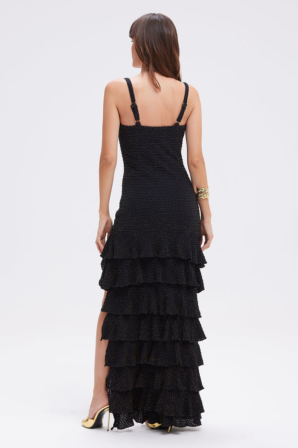 Patbo GAVEA MESH FLUTTER MIDI DRESS