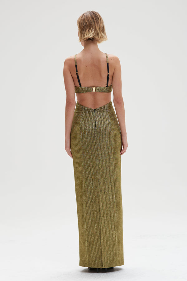 Patbo GOLDEN WEAVE GOWN