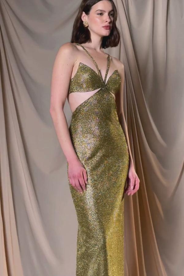 Patbo GOLDEN WEAVE GOWN