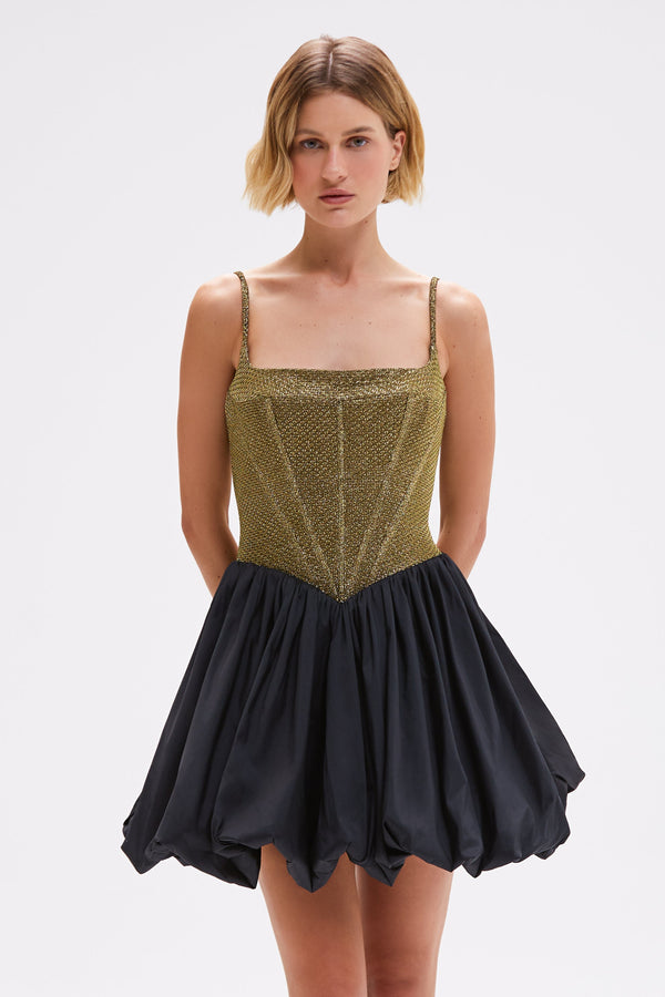 patbo GOLDEN WEAVE MINI DRESS