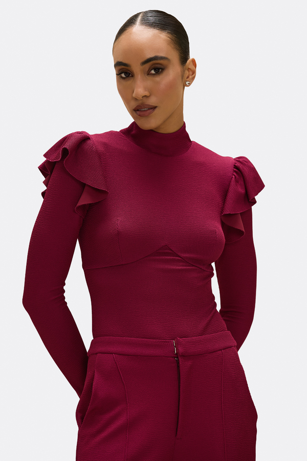 patbo GRACE KNIT LONG SLEEVE BODYSUIT