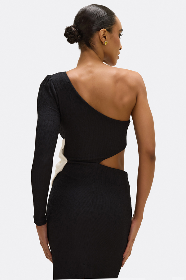 Patbo GRACE KNIT ONE SHOULDER MIDI DRESS