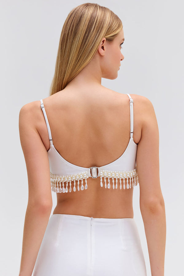 Patbo HAND-BEADED CROPPED TOP