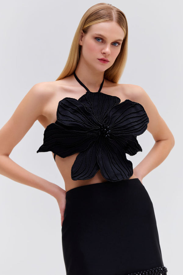 Patbo HAND-BEADED FLOWER TOP (EXCLUSIVE)