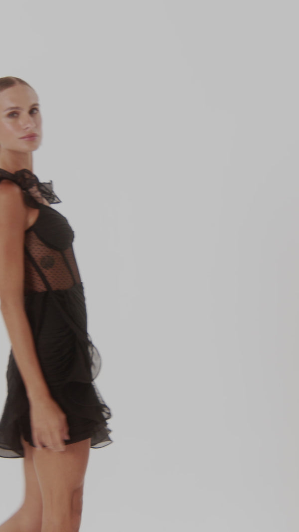 Patbo LAILA LACE FLUTTER MINI DRESS