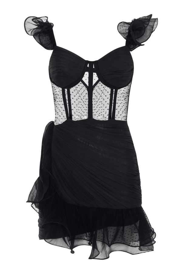 Patbo LAILA LACE FLUTTER MINI DRESS