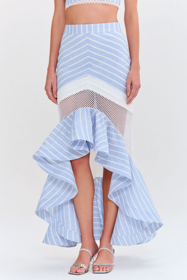 Patbo MARINE LINEN MIDI SKIRT