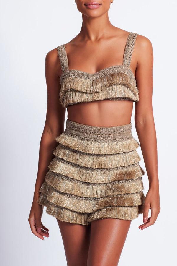 patbo Metallic Fringe Bralette