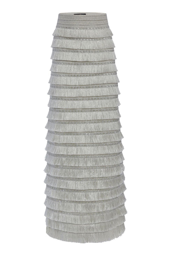 Patbo Metallic Fringe Maxi Skirt
