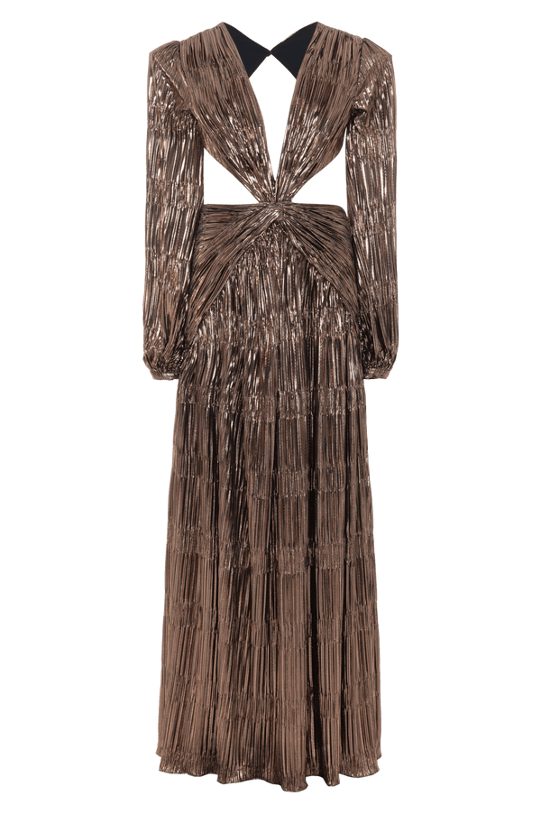 Patbo METALLIC PLISSE CUT OUT GOWN