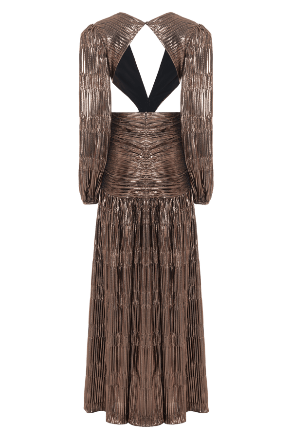 Patbo METALLIC PLISSE CUT OUT GOWN