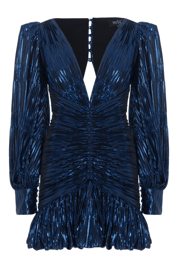 Patbo METALLIC PLISSE MINI DRESS