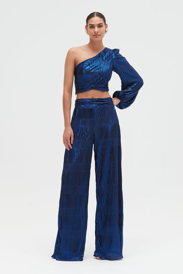 patbo METALLIC PLISSE PANT