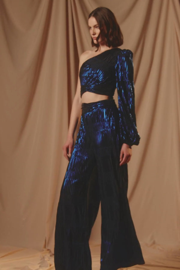 Patbo METALLIC PLISSE TOP