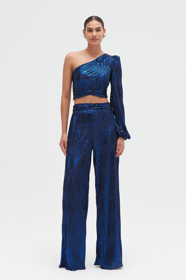 patbo METALLIC PLISSE TOP