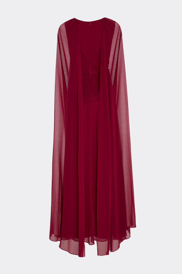 Patbo MIDNIGHT CAPE CHIFFON LONG DRESS