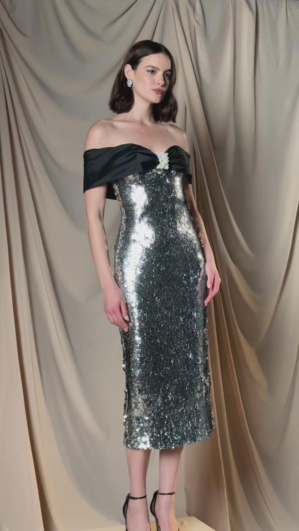 Patbo MOONLIGHT SEQUIN MIDI DRESS