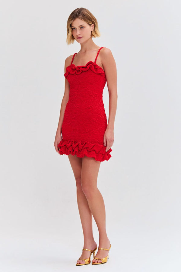 Patbo PAPILLON JACQUARD FLUTTER MINI DRESS