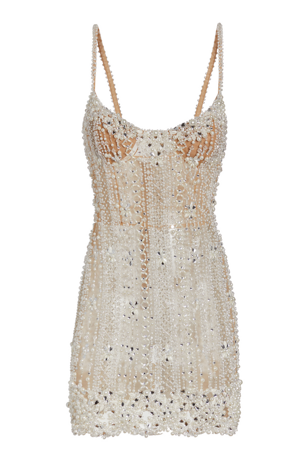 Patbo Pearl-Beaded Cocktail Dress