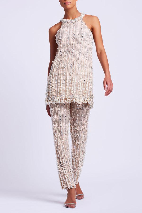 Patbo Pearl-Beaded Straight Leg Pant (EXCLUSIVE)