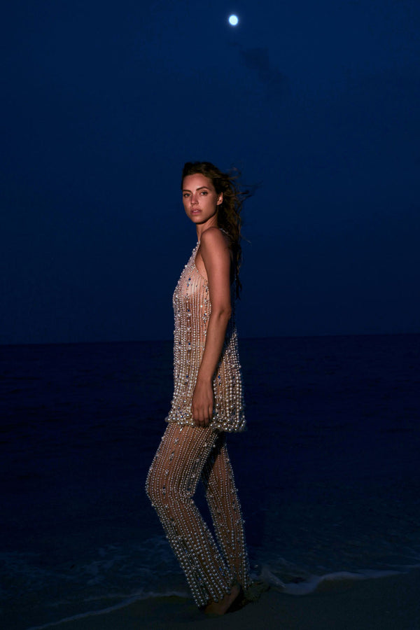 Patbo Pearl-Beaded Straight Leg Pant (EXCLUSIVE)