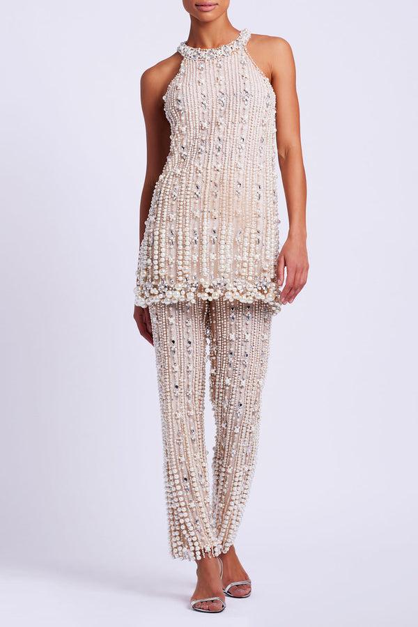 patbo Pearl-Beaded Straight Leg Pant (EXCLUSIVE)