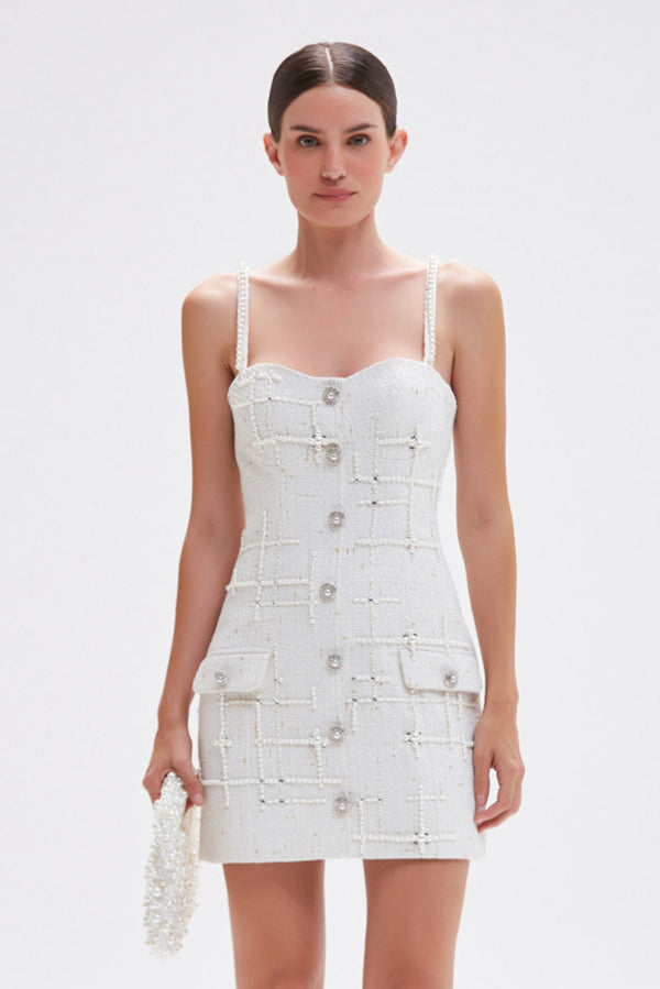 patbo PEARL TWEED SHORT DRESS