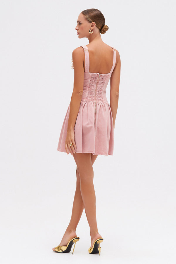 Patbo PINK DENIM MINI DRESS