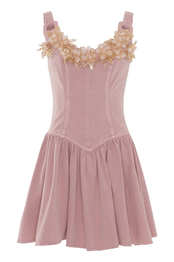 Patbo PINK DENIM MINI DRESS