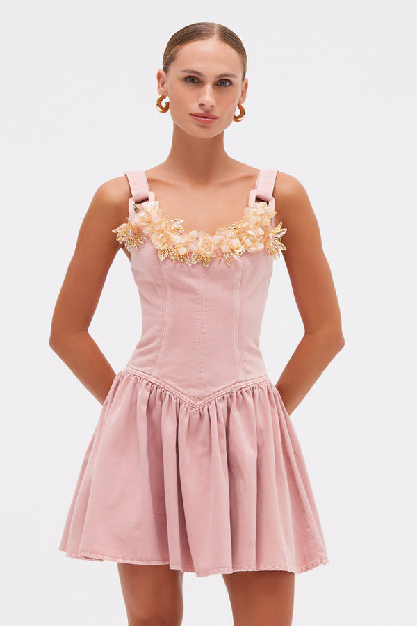 patbo PINK DENIM MINI DRESS