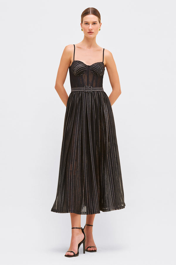 patbo PRISM LUREX MIDI DRESS