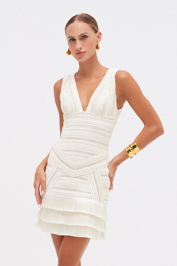 patbo RADIANT FRINGE MINI DRESS