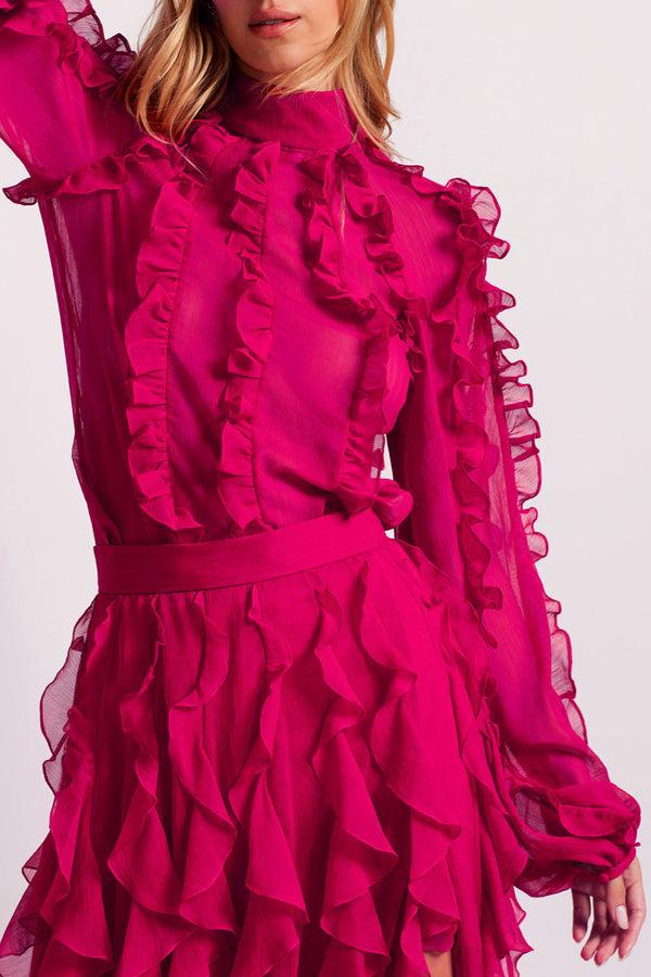 Patbo Ruffle High Neck Blouse