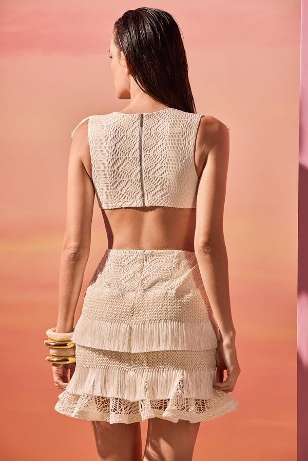 Patbo SAMBA FRINGE CUT OUT MINI DRESS