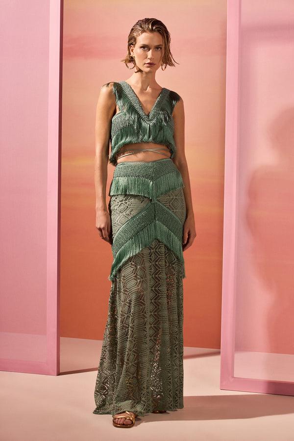 patbo SAMBA FRINGE LONG SKIRT