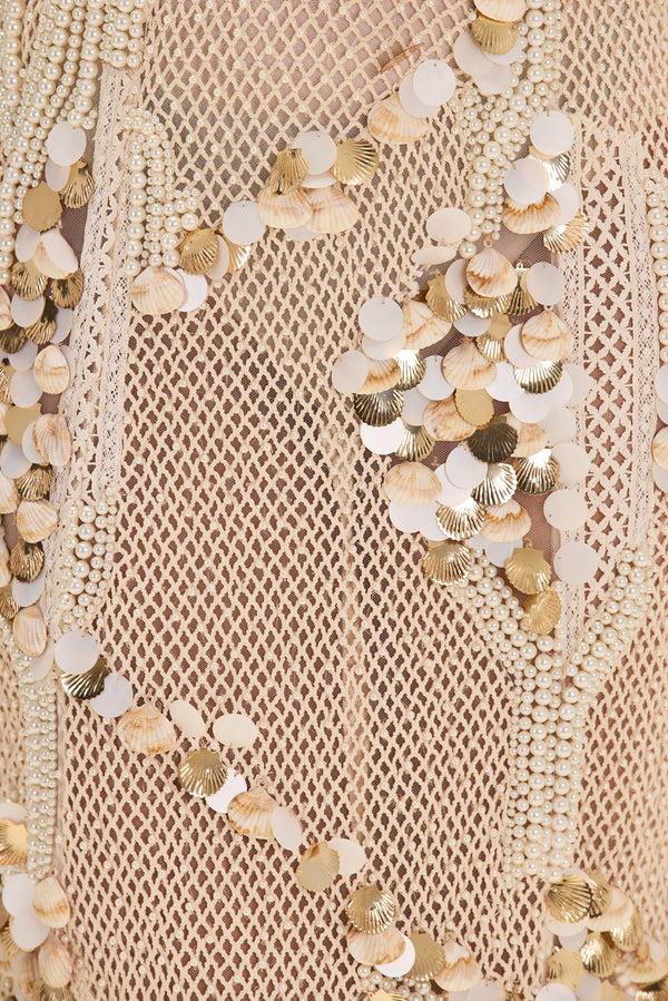 Patbo SEASHELL EMBROIDERY GOWN