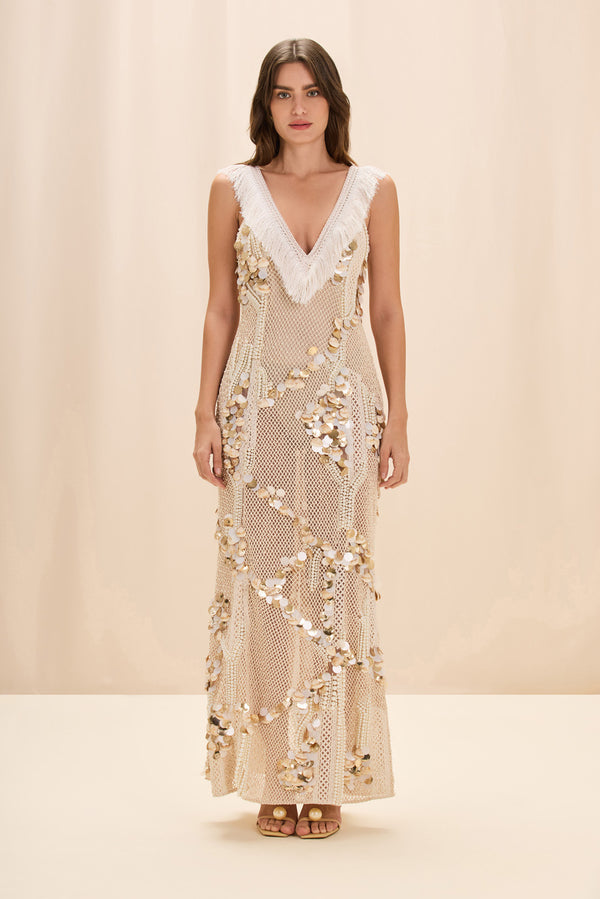 patbo SEASHELL EMBROIDERY GOWN