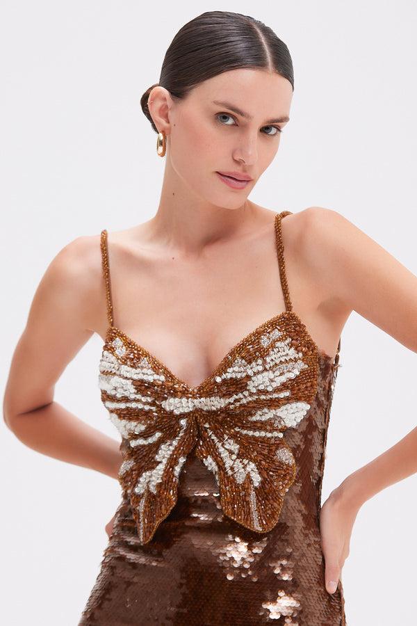 Patbo SEQUIN BUTTERFLY MINI DRESS (RUNWAY)