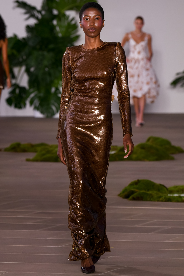 Patbo SEQUIN LONG SLEEVE GOWN (RUNWAY)