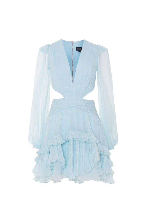 Patbo SILK PLISSE ESSENCE CUT OUT MINI DRESS