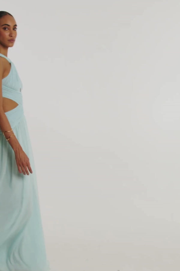 Patbo SILK PLISSE ESSENCE HALTERNECK GOWN