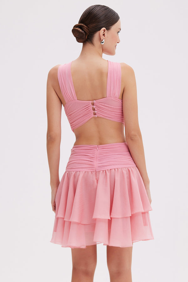 Patbo SILK PLISSE ESSENCE HALTERNECK MINI DRESS