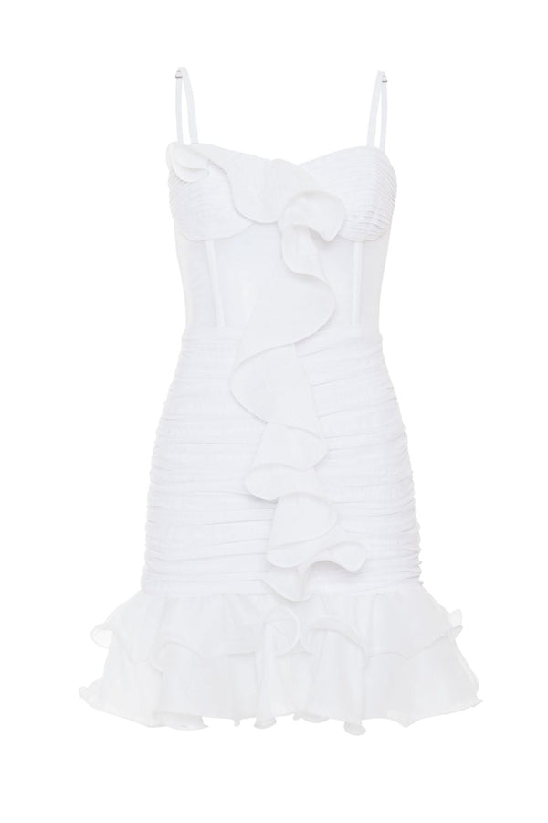 Patbo SILK PLISSE STRAPLESS MINI DRESS